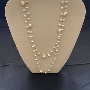Vantel Lariat Retired Pearl Necklace Pink & White